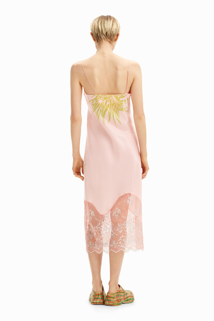 Robe à bretelles en satin au design tribal Collina Strada | Desigual