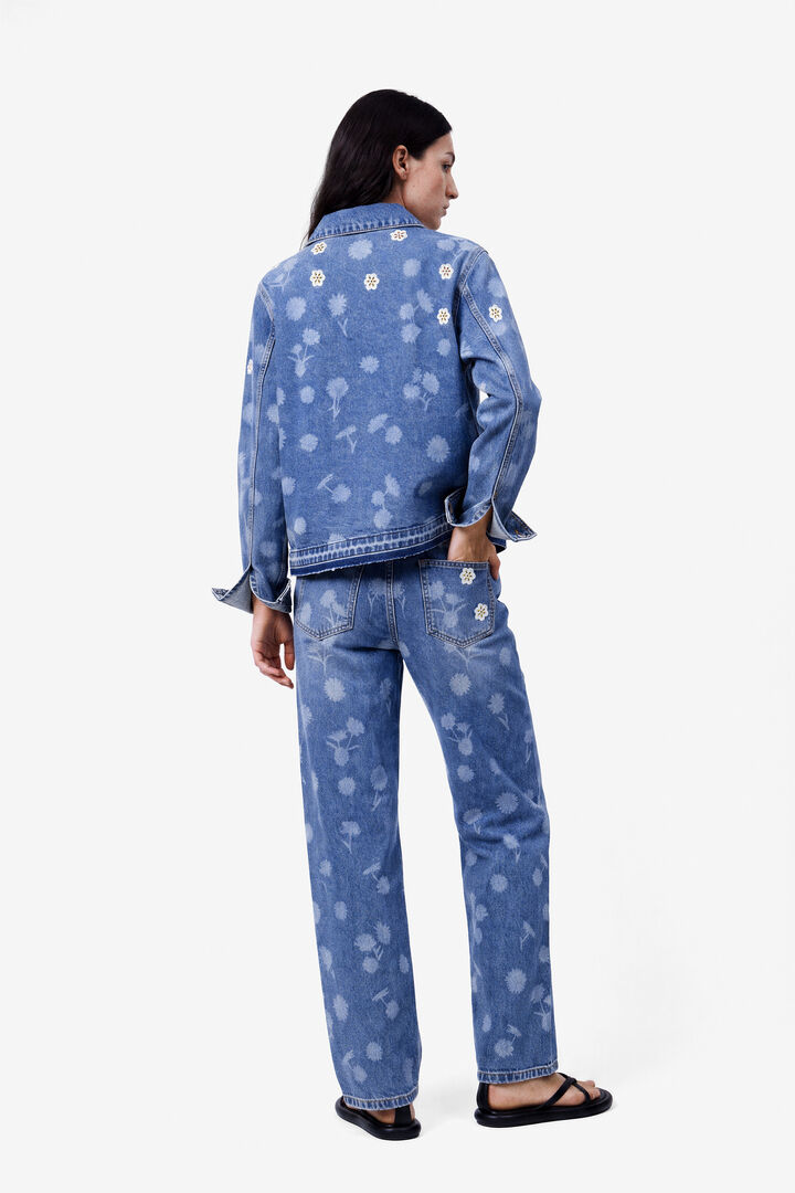 Regular embroidered jeans