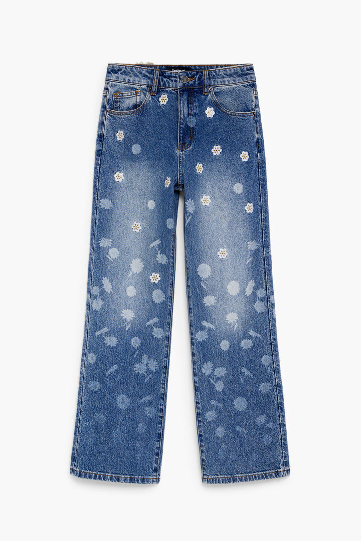 Regular embroidered jeans
