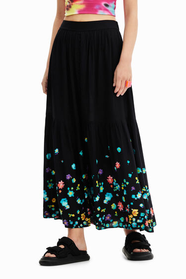 Falda maxi flores | Desigual