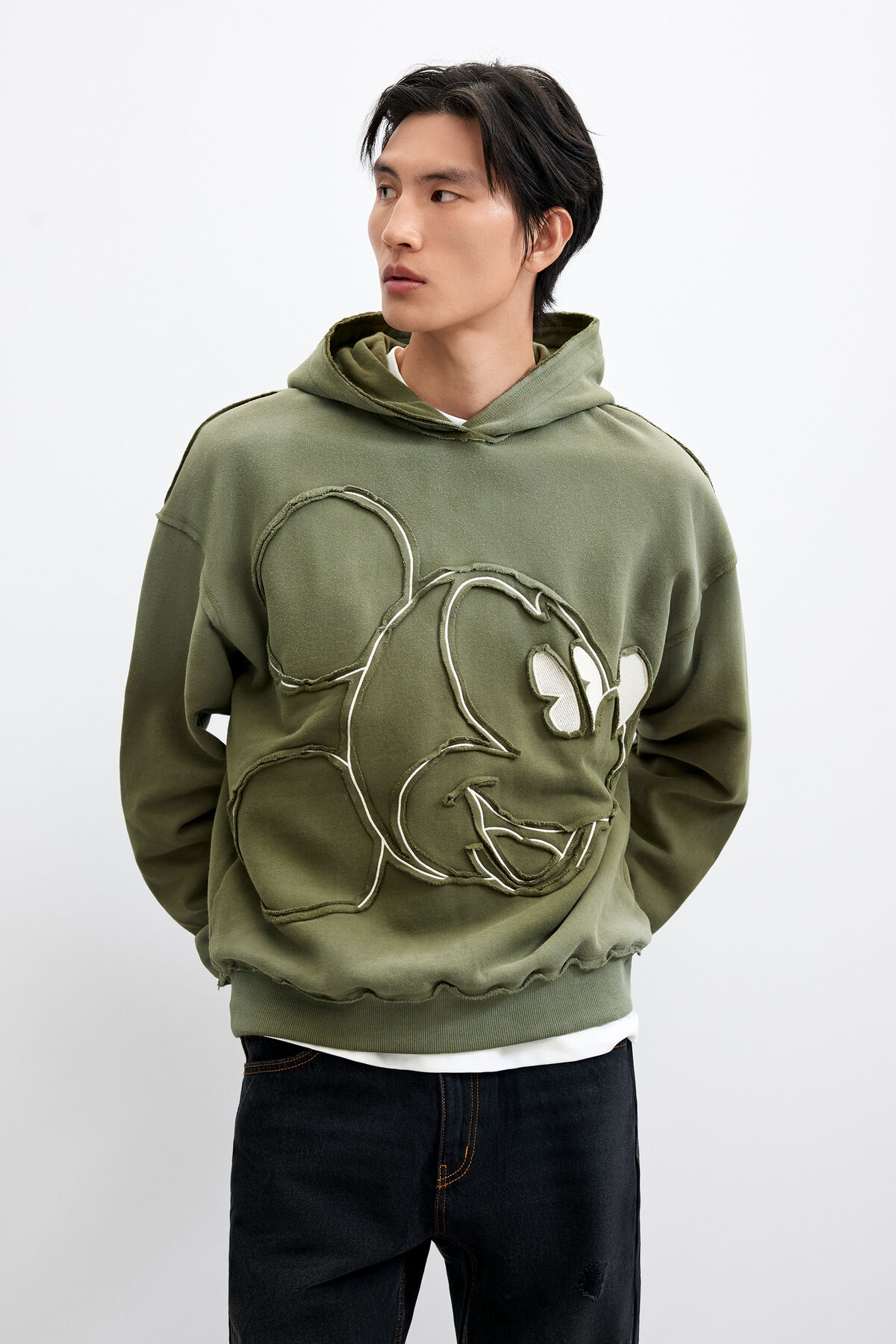 ミッキー™プリントスウェットシャツ 緑 メンズ I Desigual.com