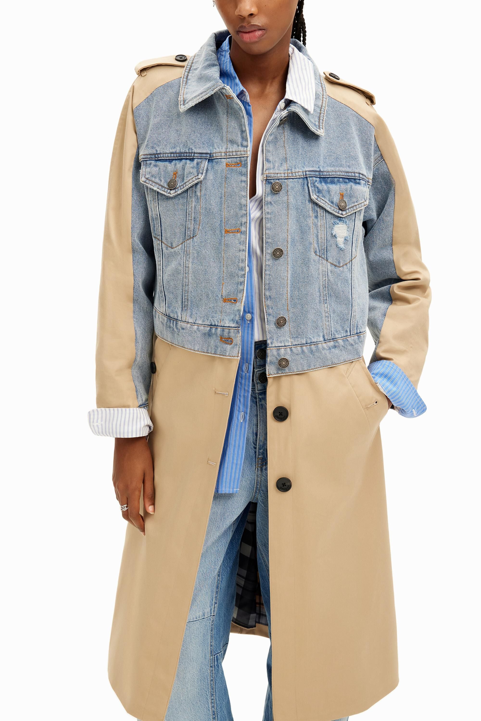 Women's Hybrid denim trench coat I Desigual.com