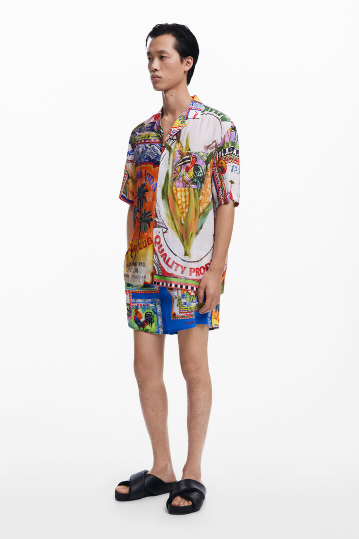 Short-sleeve postcard shirt | Desigual