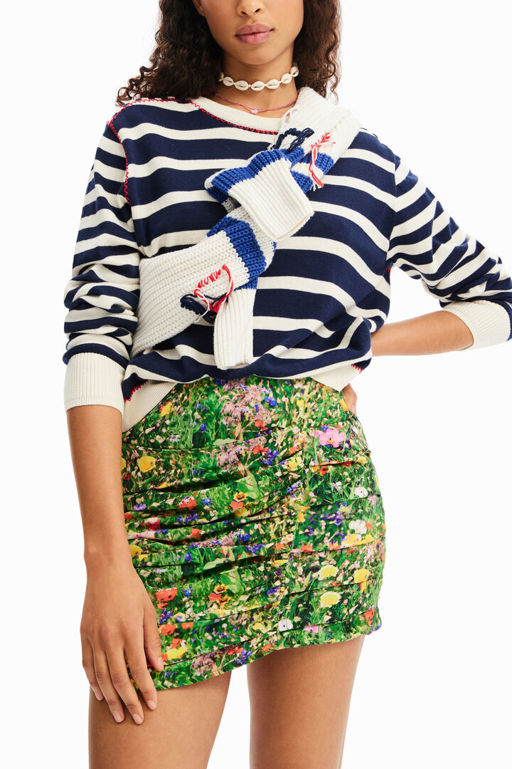 Minifalda drapeada floral | Desigual