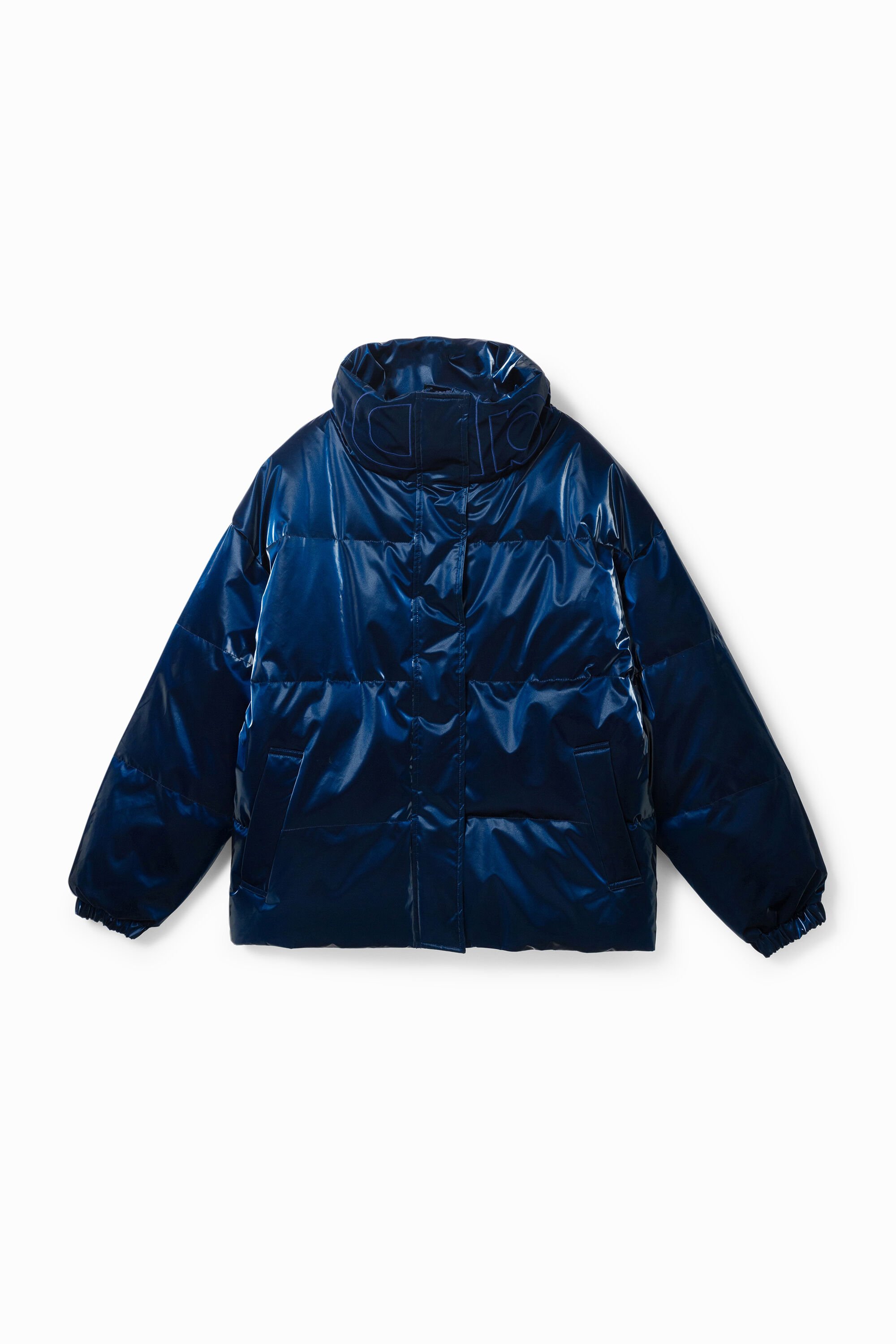 Shiny padded short jacket - BLUE - S