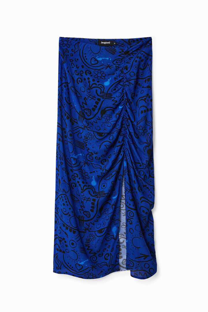 Slim midi slit skirt | Desigual