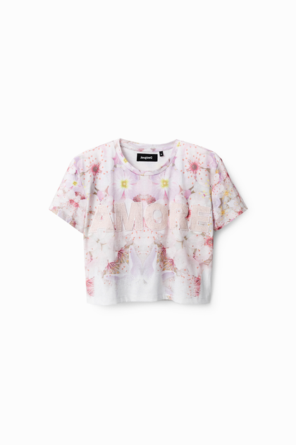 T-shirt floral et patch