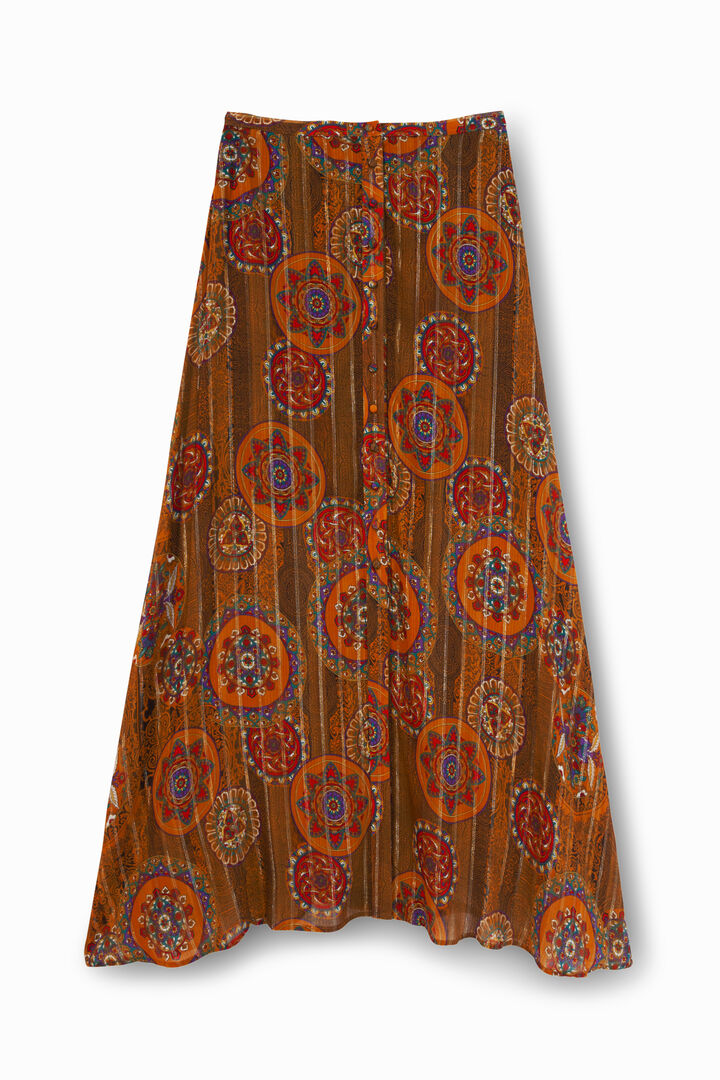 Falda larga viscosa lúrex | Desigual