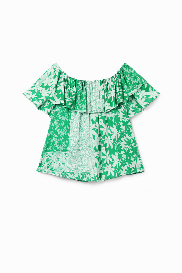 Patchwork floral ruffle blouse | Desigual