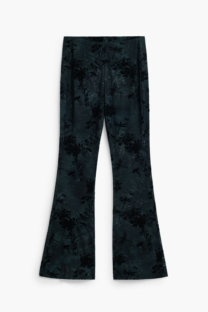 Pantalon flare floqu&eacute;