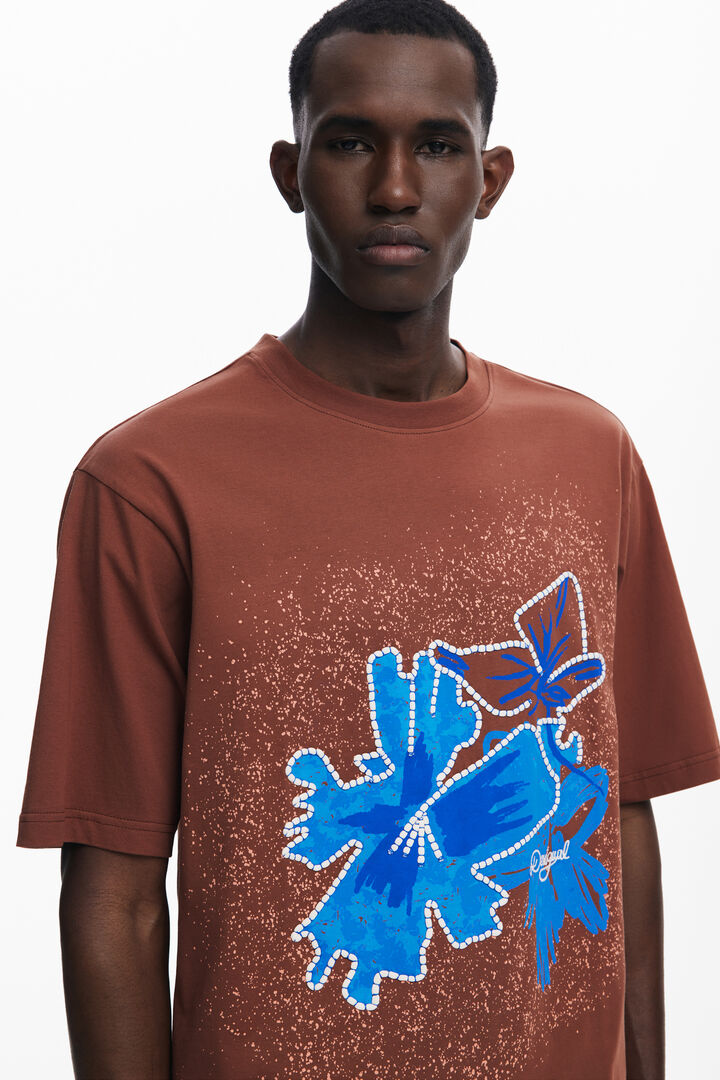 Short-sleeve T-shirt with flower patch | Desigual