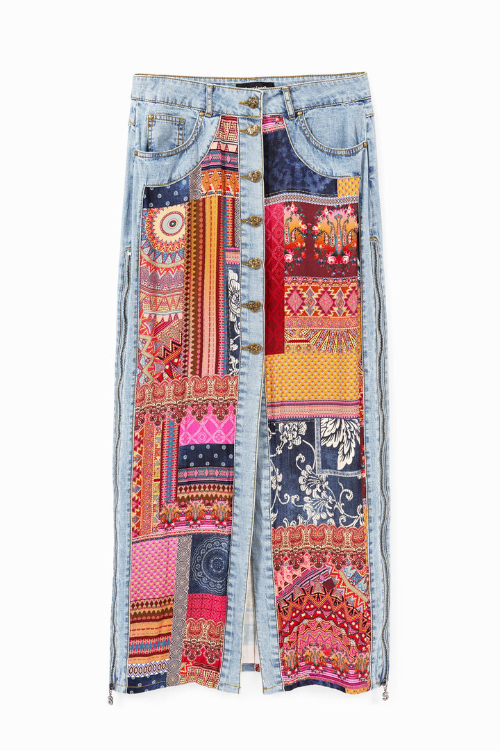 Jupe mi-longue en jean transformable | Desigual