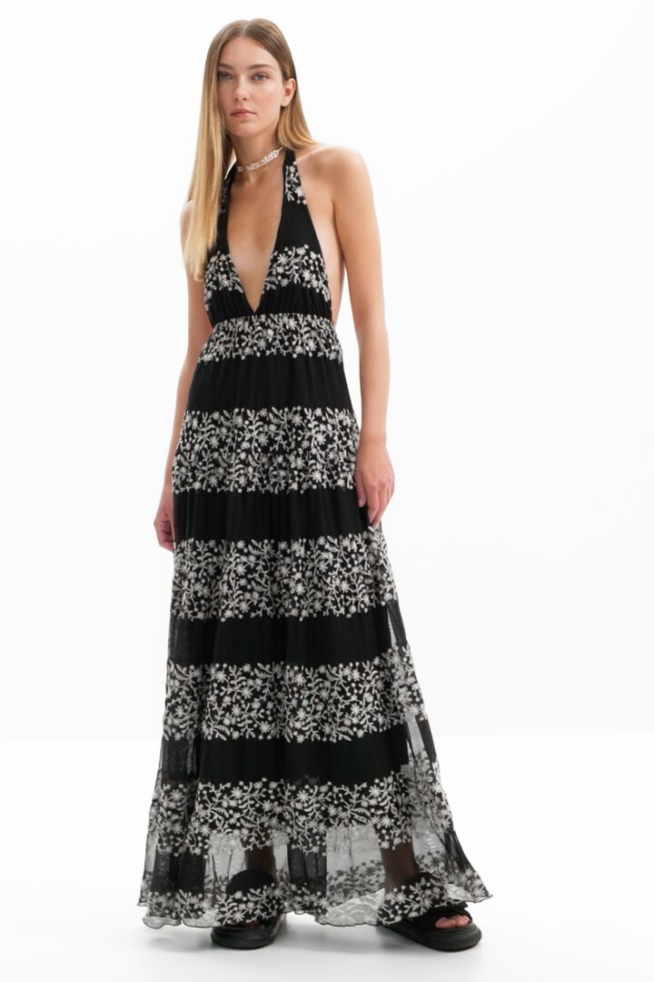 Vestido maxi bordados | Desigual