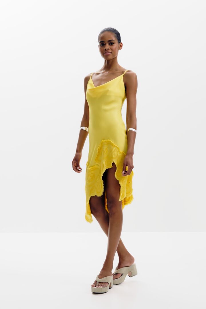Asymmetric slip dress | Desigual