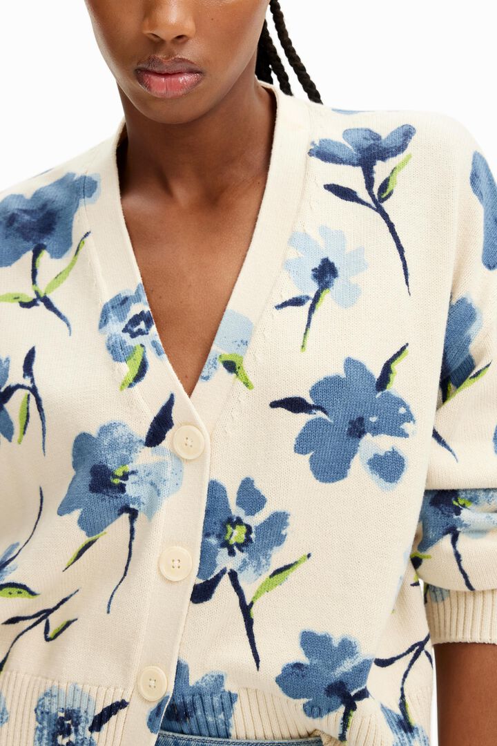 Cárdigan oversize flores | Desigual