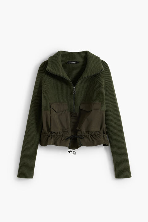 MAGLIONE CON CERNIERA E TASCHE