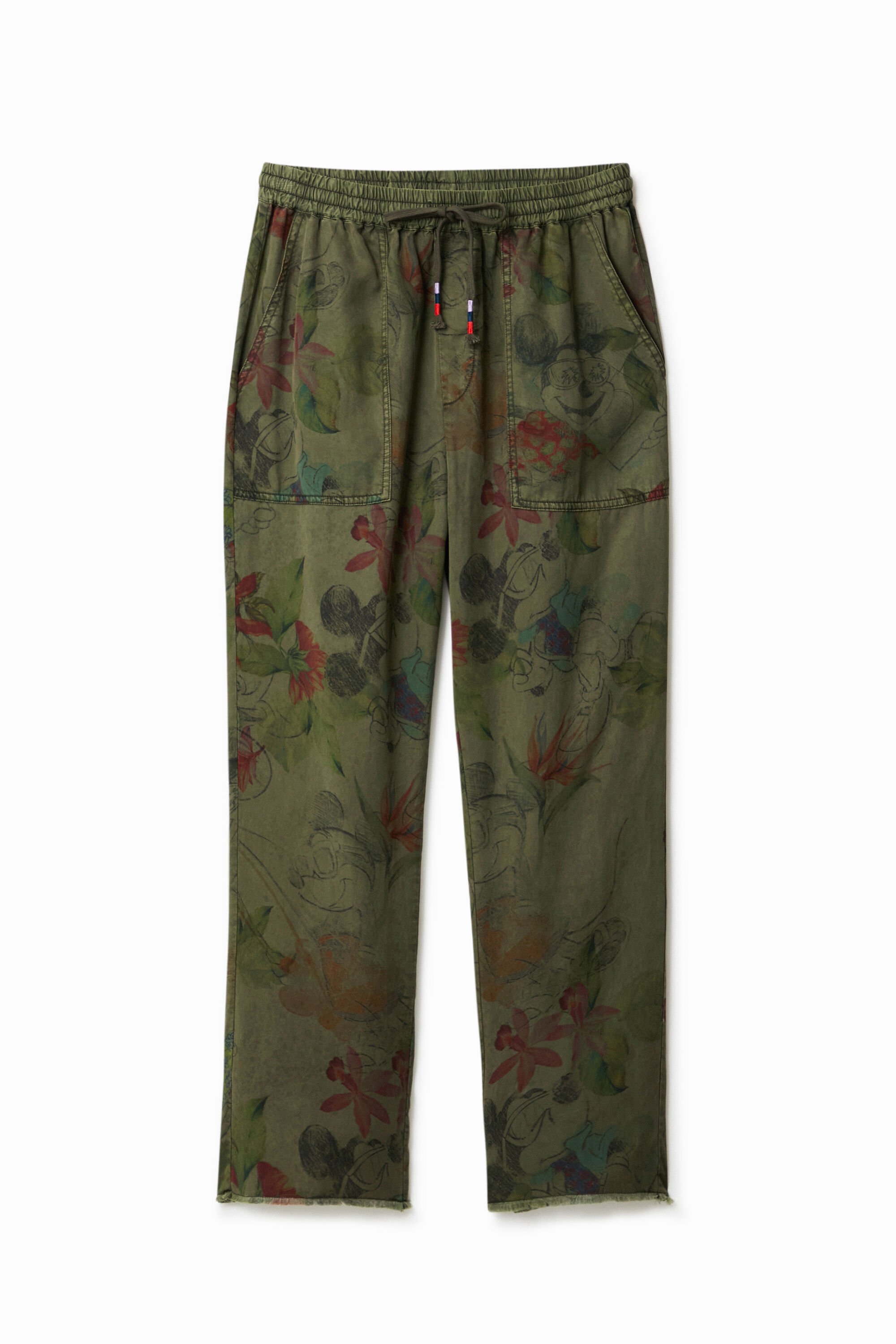 Desigual Tencel™ Camoflower Trousers In Green