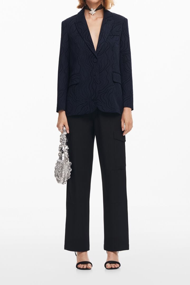 Blazer bordado com flores | Desigual