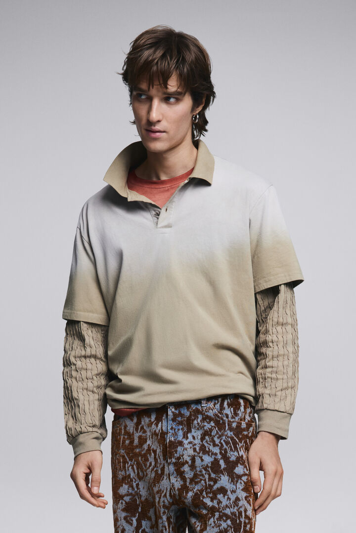 Double long-sleeve polo shirt