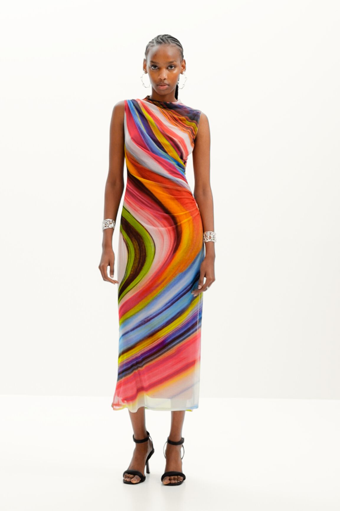 Women s Tulle wave midi dress I Desigual