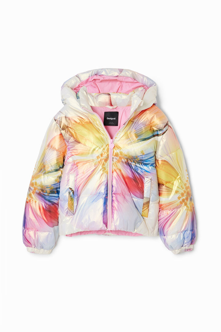 Metallic floral coat | Desigual