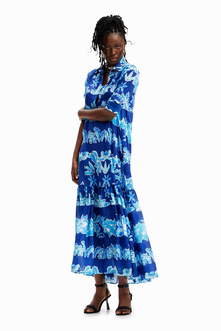 Robe chemise longue feuilles Stella Jean | Desigual