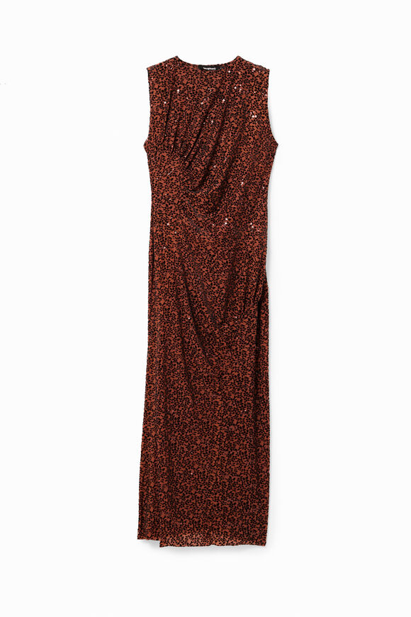 Vestido midi slim terciopelo