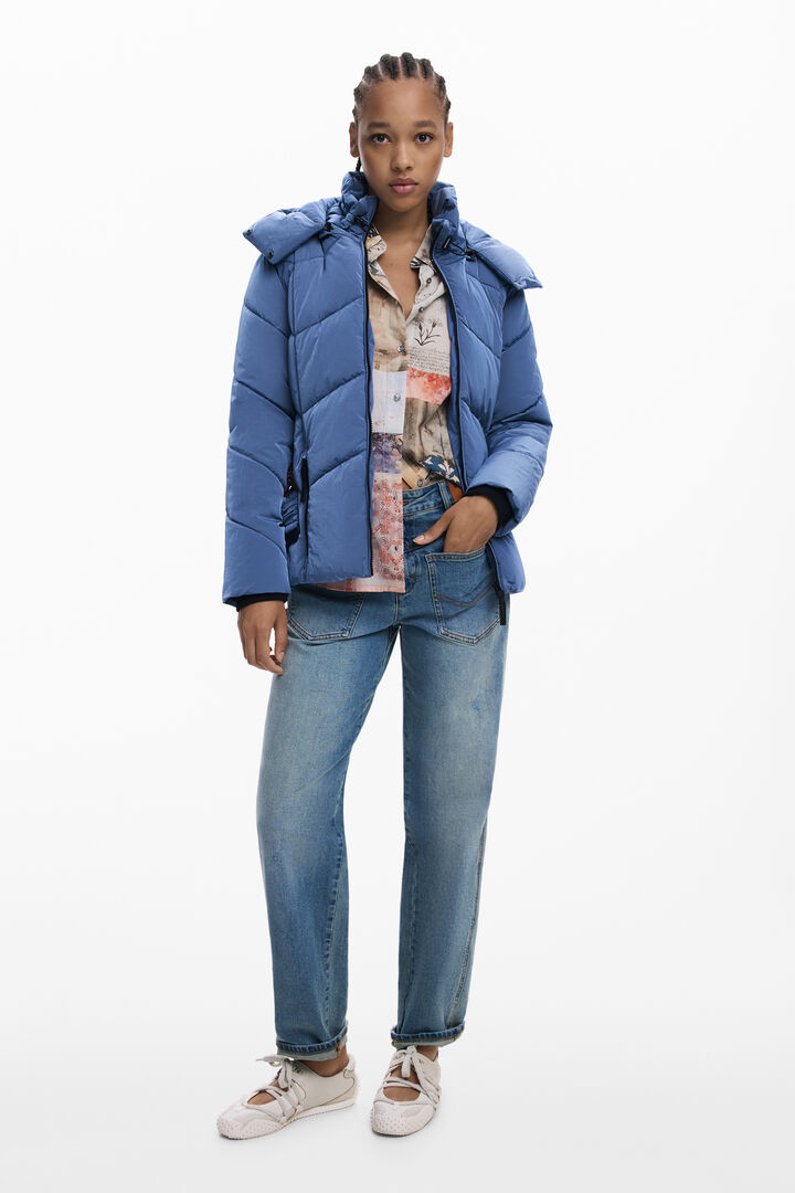 Short iridescent padded jacket | Desigual