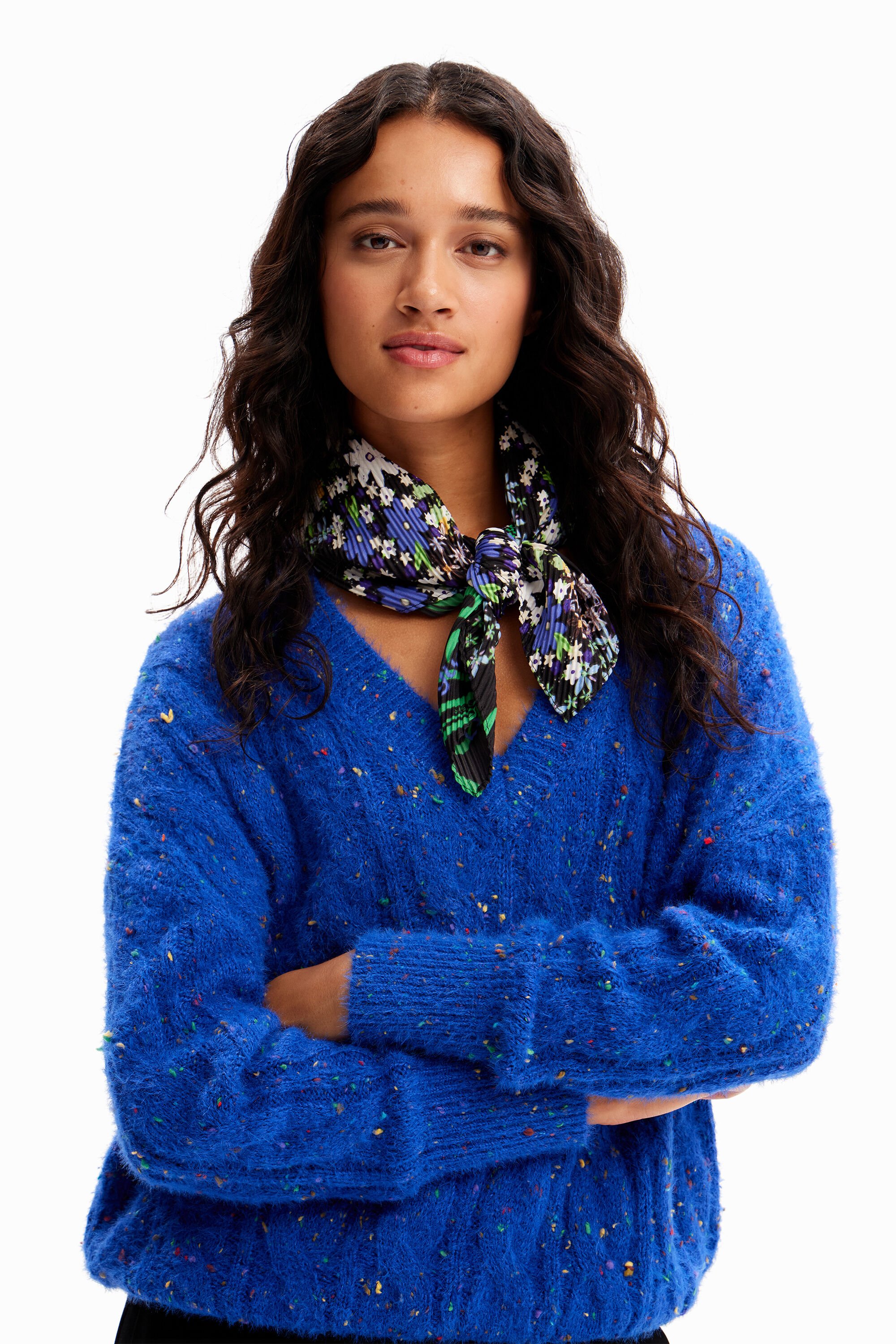 Desigual Pleated square scarf