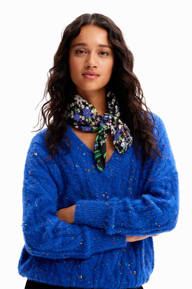 Pleated square scarf | Desigual