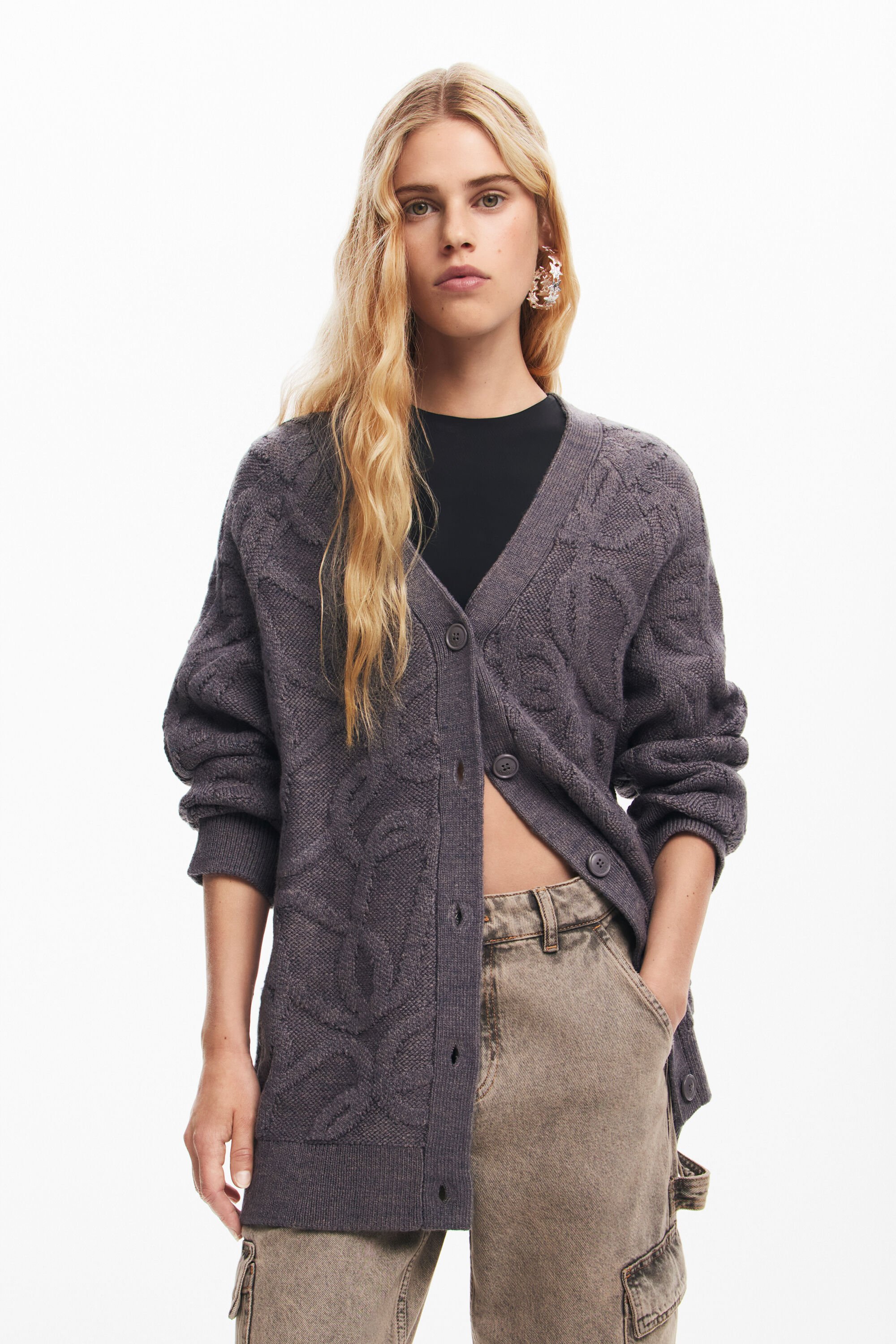 Oversized knit cardigan