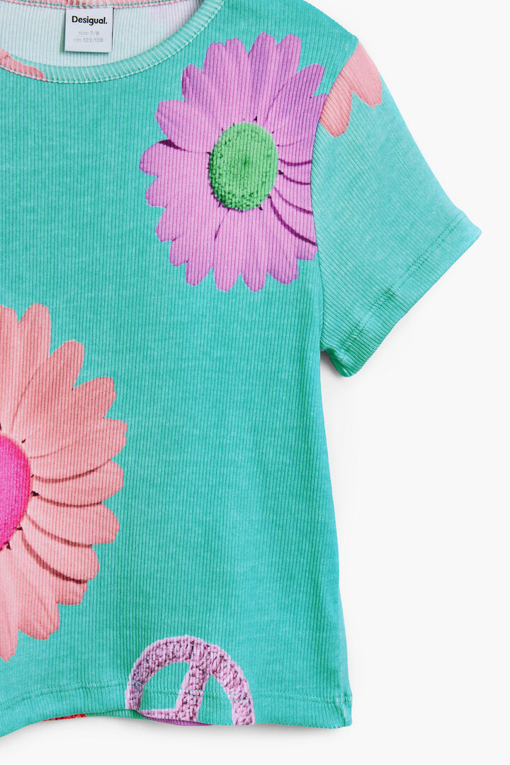 Ribbed floral T-shirt | Desigual