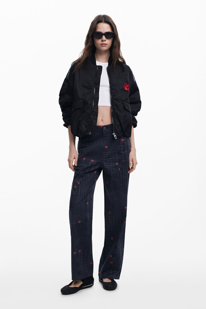 Checkered and cherry pants