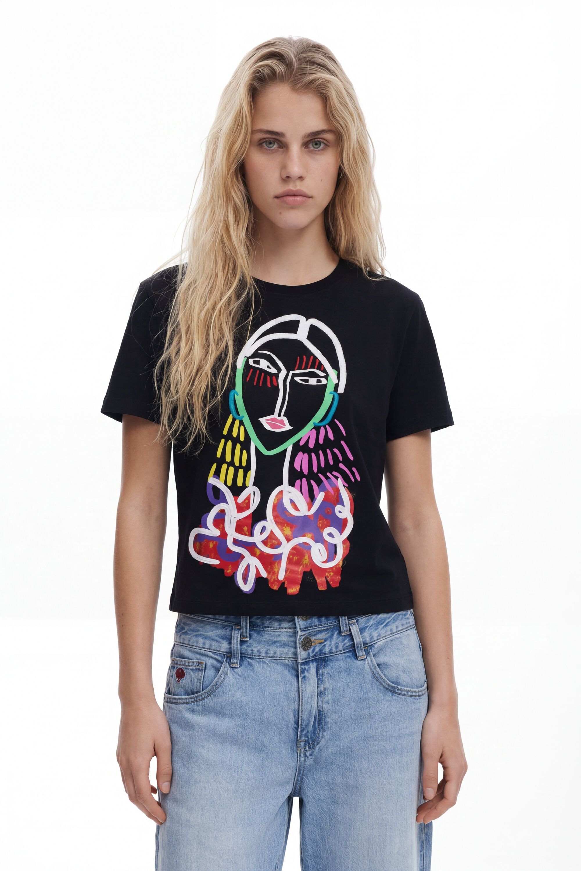 Camiseta estampado Arty - BLACK - S