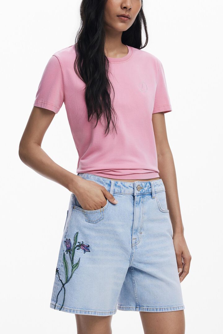 Denim Bermuda flower