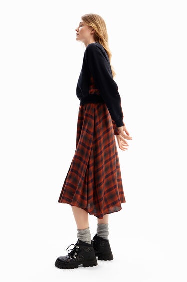 Combination plaid midi dress | Desigual