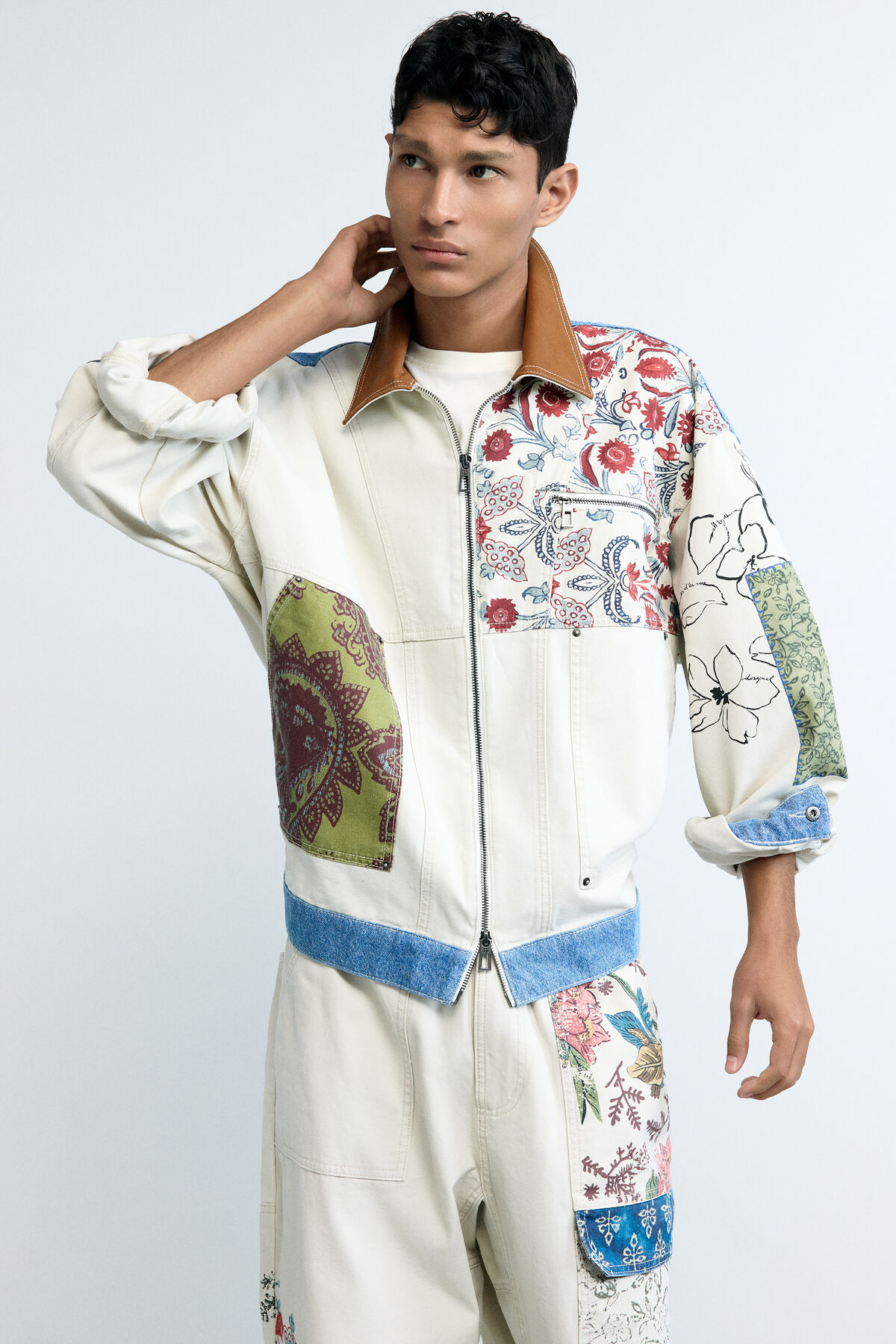 パッチワークコート ホワイト 男性用 I Desigual.com