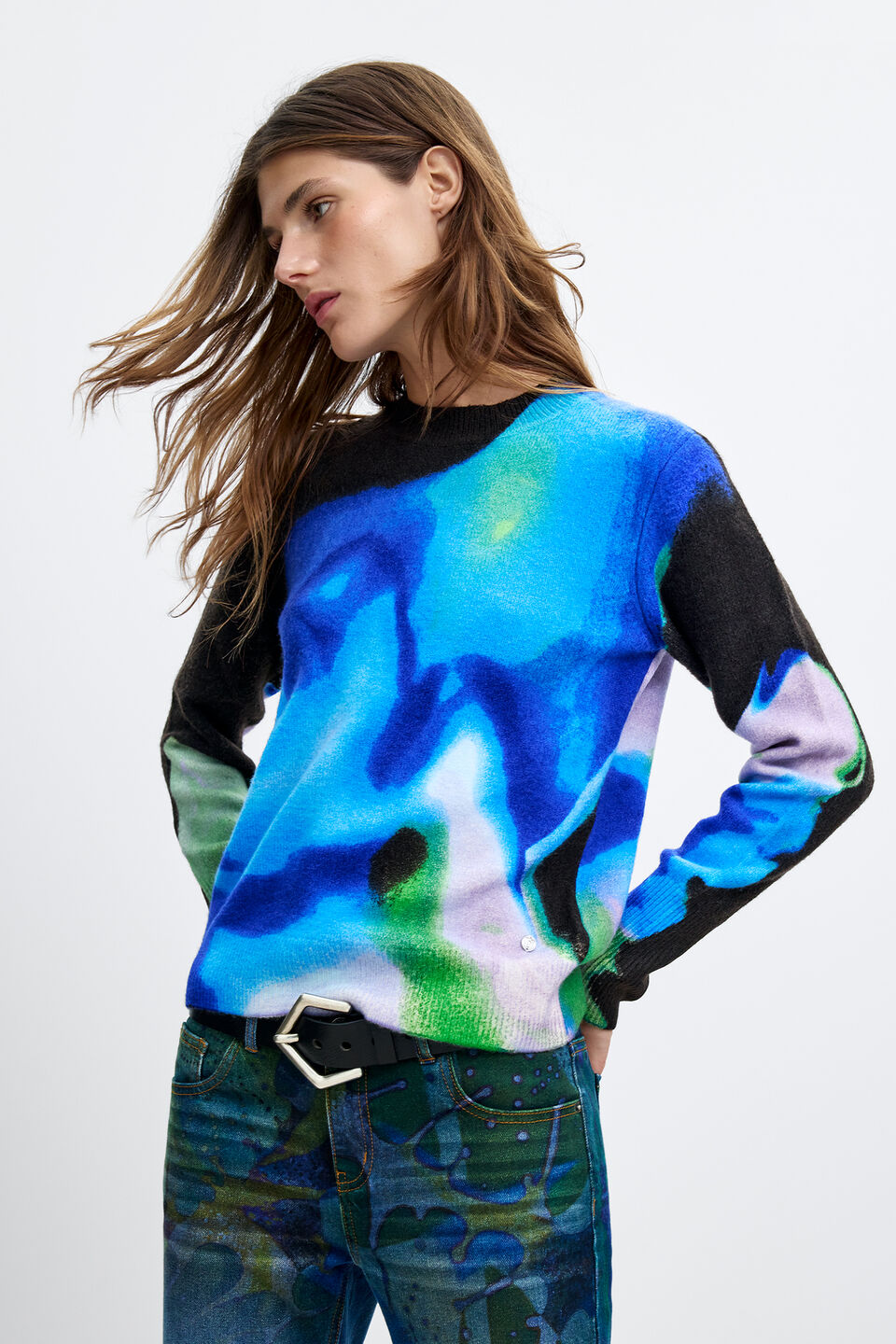 Pulover s printom M. C. Lacroix