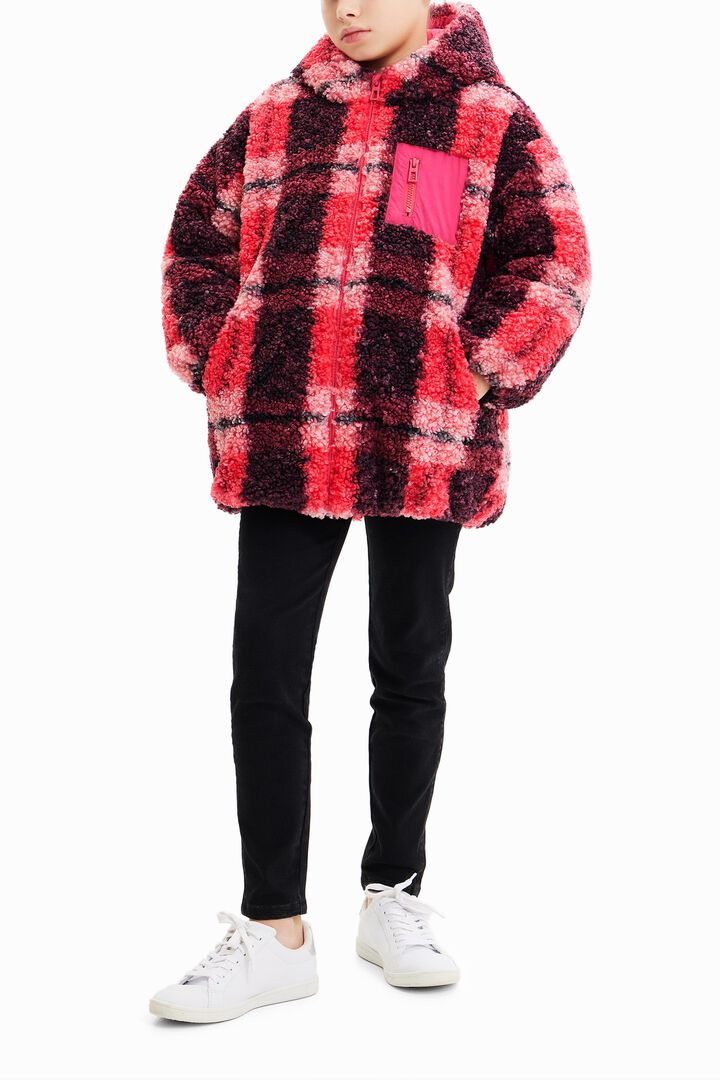 Plaid fleece jacket | Desigual