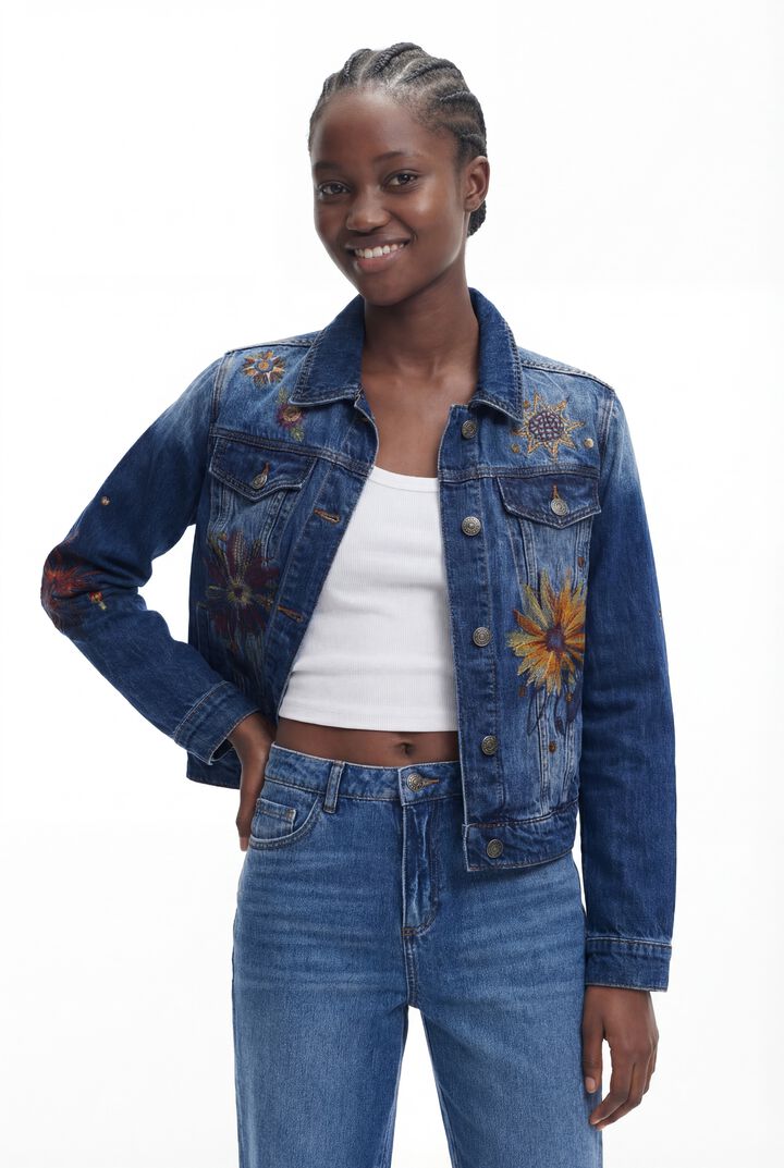 Floral trucker denim jacket | Desigual