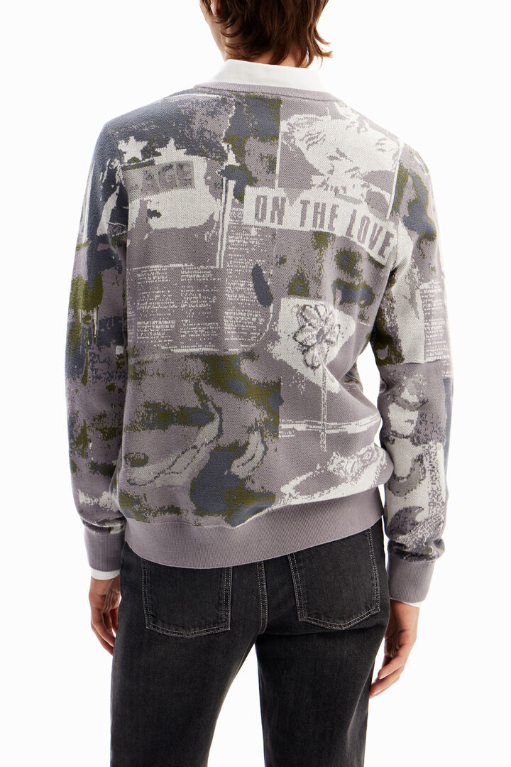 Maglia jacquard giornale | Desigual