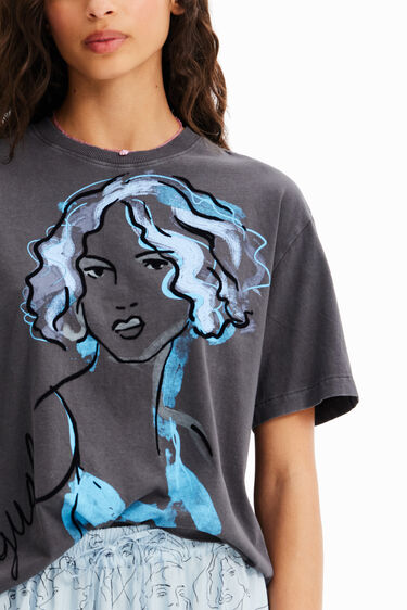 T-shirt ilustração rapariga | Desigual