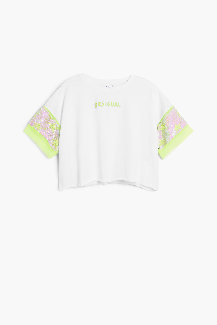 T-shirt à manches courtes avec sequins | Desigual