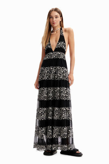 Vestido maxi bordados | Desigual