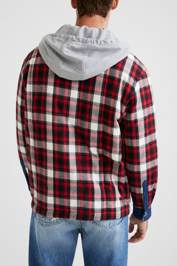 Hooded hybrid tartan jacket | Desigual
