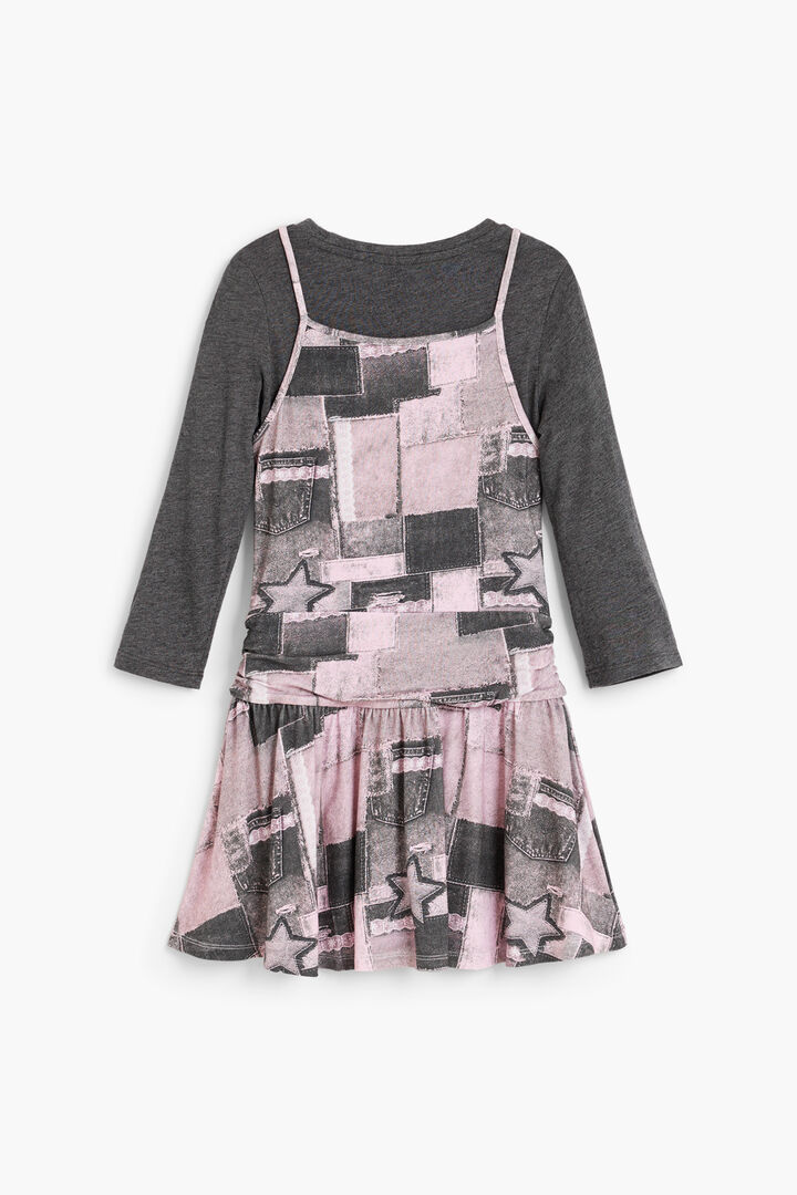 2-in-1 printed dress