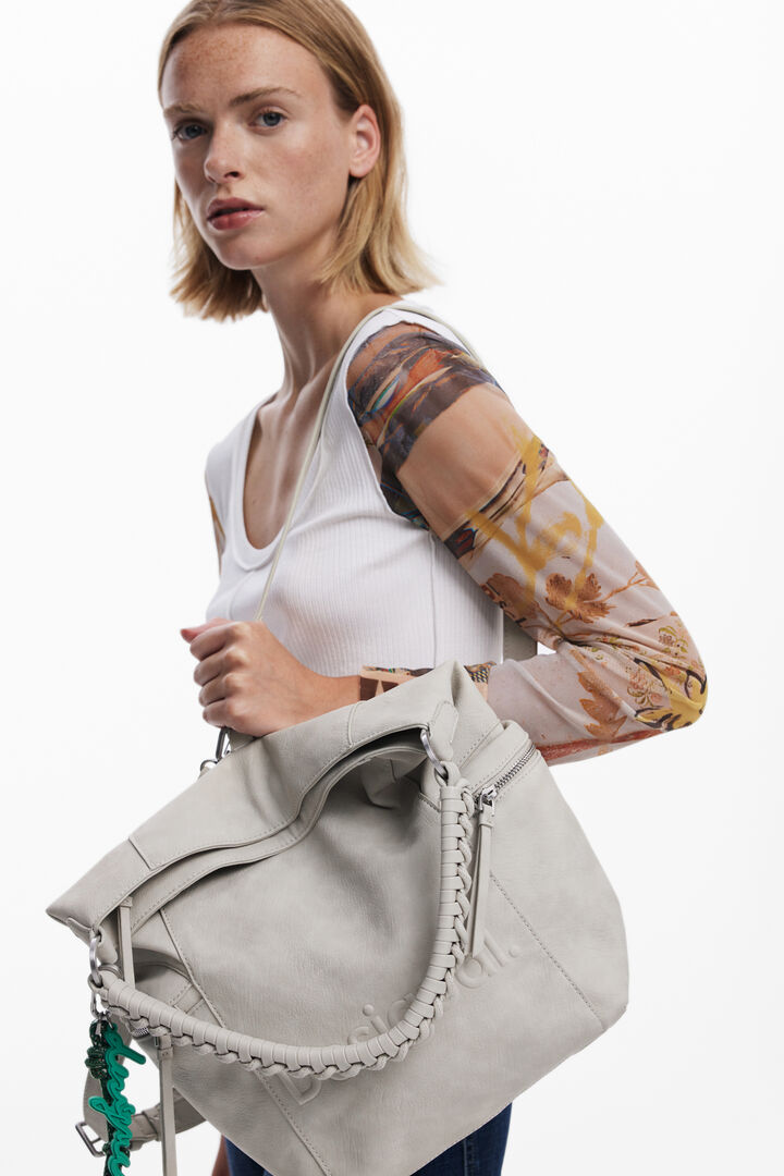 Large logo faux leather backpack | Desigual
