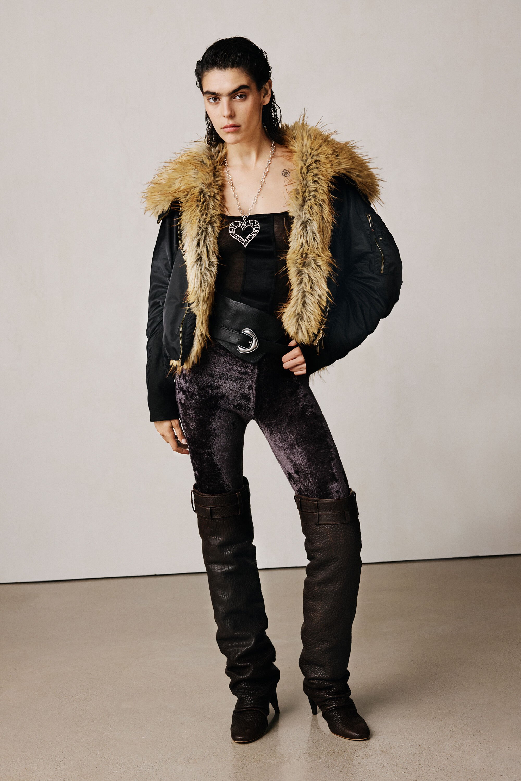 Cazadora pelo oversize studio