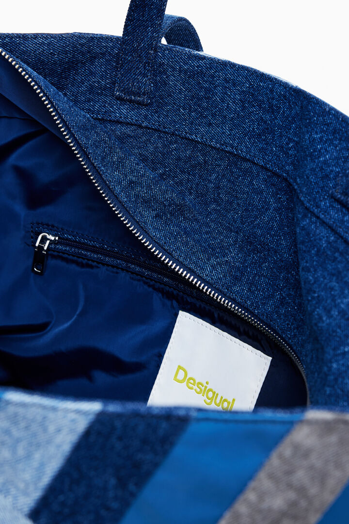 Denim bag with stripes | Desigual