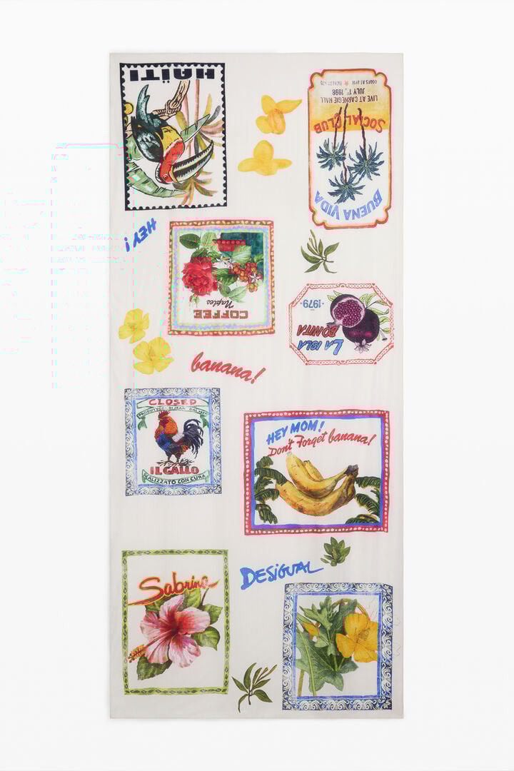 Foulard à motifs de timbres